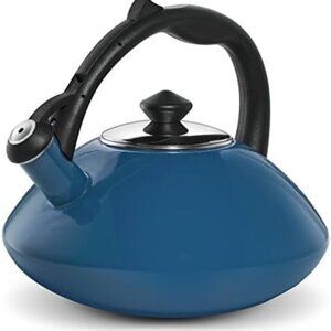 Osaka, Enamel Coated Tea Kettle - Large 3 Quart Capacity Teakettle"Kobe Port